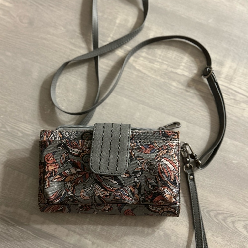 Fossil Floral Gray Crossbody Bag